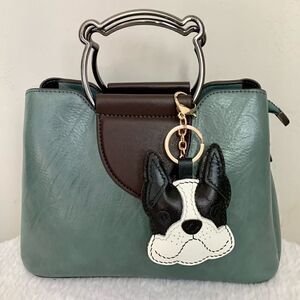 Handmade Genuine Leather French Bulldog Bag Charm/Keychain